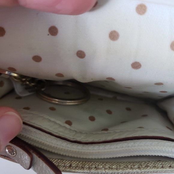 Kate Spade ID Window Wallet Coin Card Key Ring Case Metalic Gold Small Poor - Picture 5 of 8